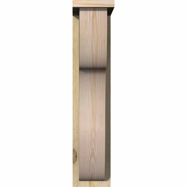 Carmel Rough Sawn Corbel W/Backplate, Douglas Fir, 6W X 12D X 28H